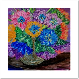 Burst of colorful flowers Posters and Art